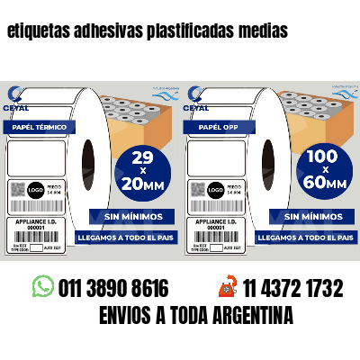 etiquetas adhesivas plastificadas medias
