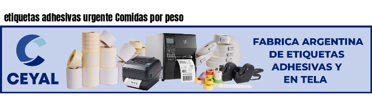 etiquetas adhesivas urgente Comidas por peso