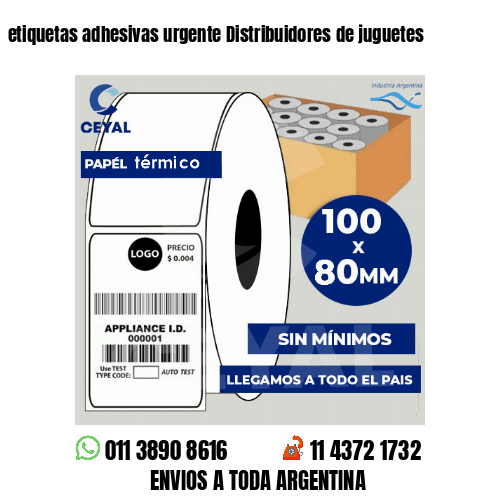 etiquetas adhesivas urgente Distribuidores de juguetes