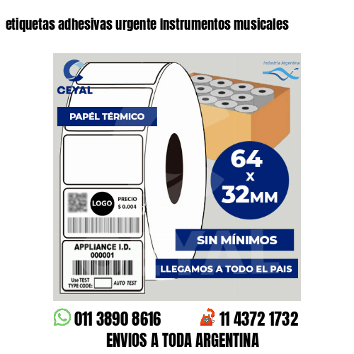 etiquetas adhesivas urgente Instrumentos musicales