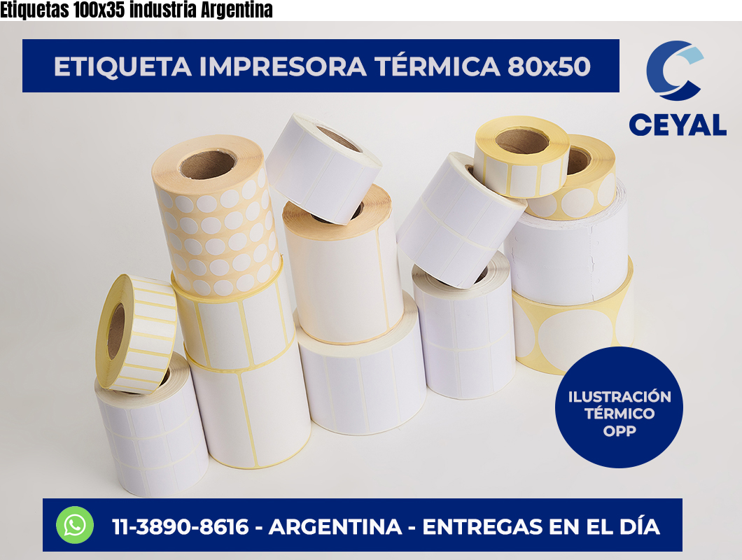 Etiquetas 100×35 industria Argentina