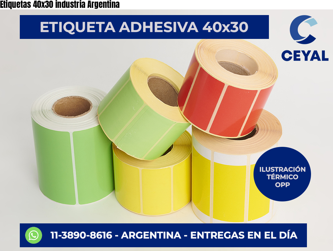 Etiquetas 40×30 industria Argentina