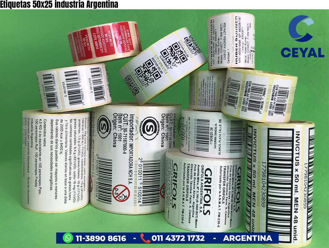 Etiquetas 50x25 industria Argentina