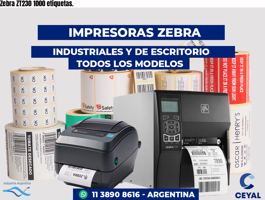 Zebra ZT230 1000 etiquetas.