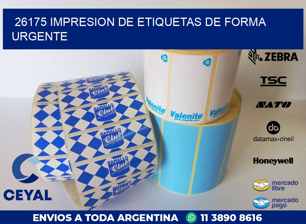 26175 IMPRESION DE ETIQUETAS DE FORMA URGENTE