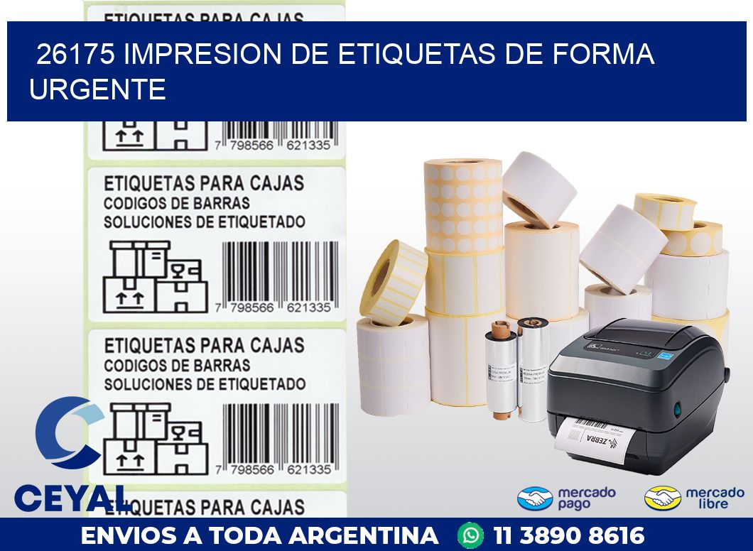 26175 IMPRESION DE ETIQUETAS DE FORMA URGENTE