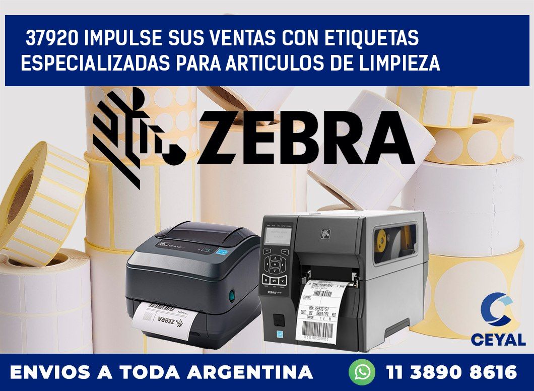 37920 IMPULSE SUS VENTAS CON ETIQUETAS ESPECIALIZADAS PARA ARTICULOS DE LIMPIEZA