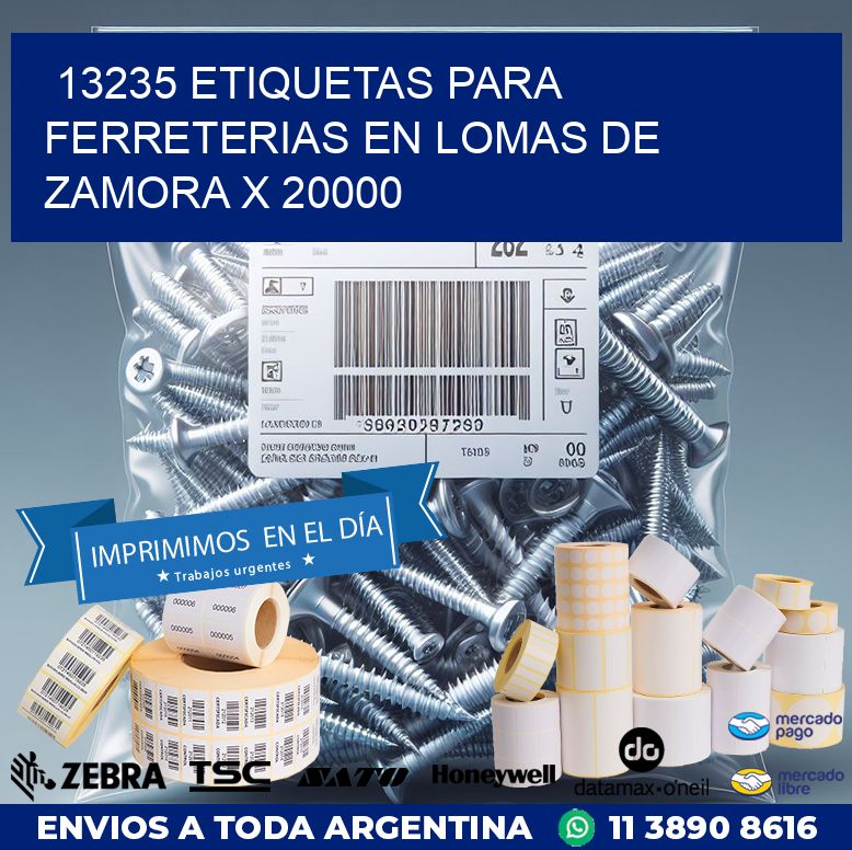 13235 ETIQUETAS PARA FERRETERIAS EN LOMAS DE ZAMORA X 20000