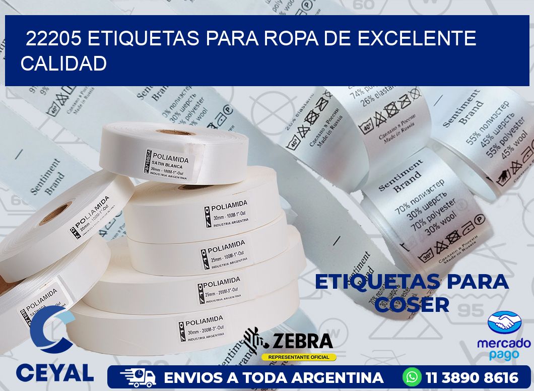 22205 ETIQUETAS PARA ROPA DE EXCELENTE CALIDAD