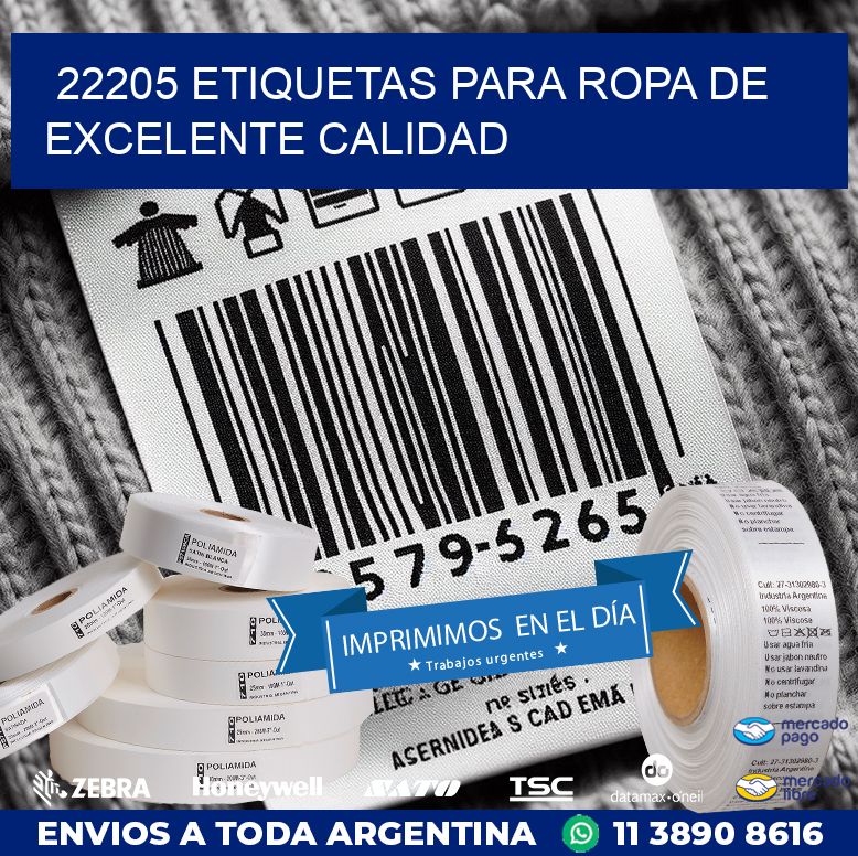 22205 ETIQUETAS PARA ROPA DE EXCELENTE CALIDAD