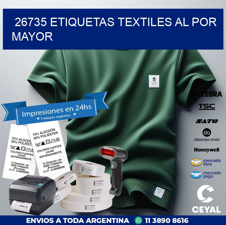 26735 ETIQUETAS TEXTILES AL POR MAYOR