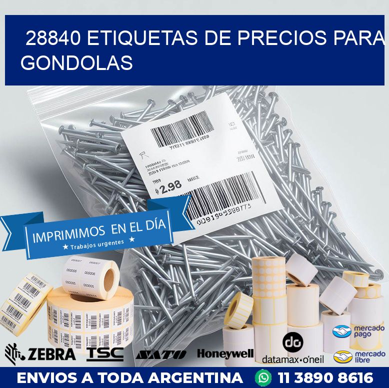 28840 ETIQUETAS DE PRECIOS PARA GONDOLAS