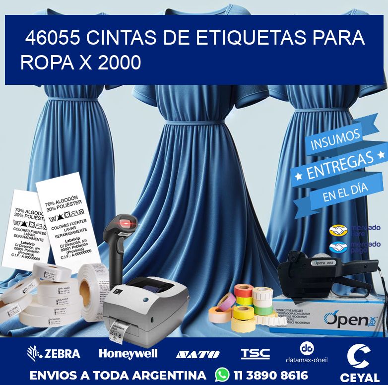 46055 CINTAS DE ETIQUETAS PARA ROPA X 2000