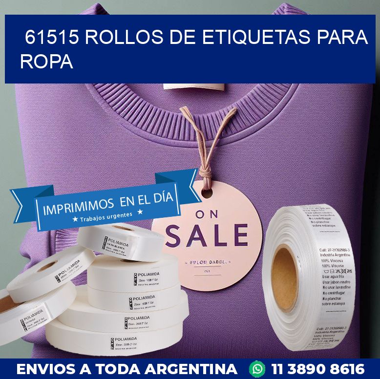 61515 ROLLOS DE ETIQUETAS PARA ROPA