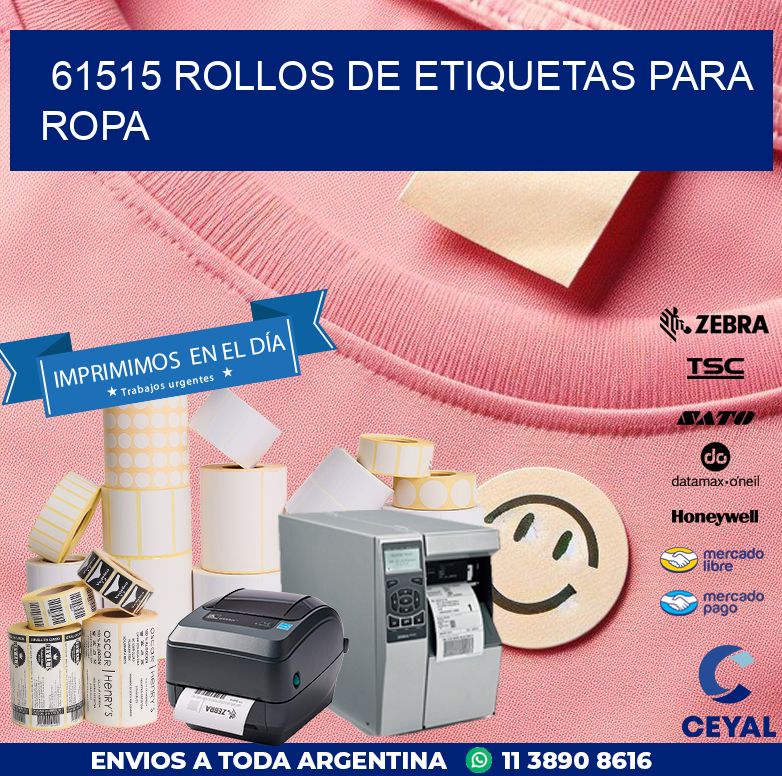 61515 ROLLOS DE ETIQUETAS PARA ROPA