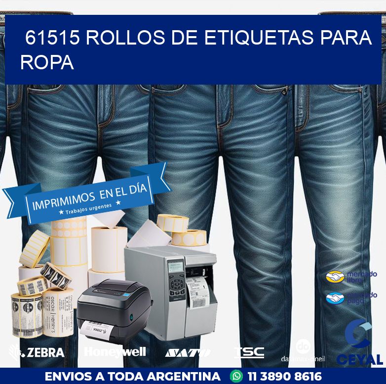 61515 ROLLOS DE ETIQUETAS PARA ROPA
