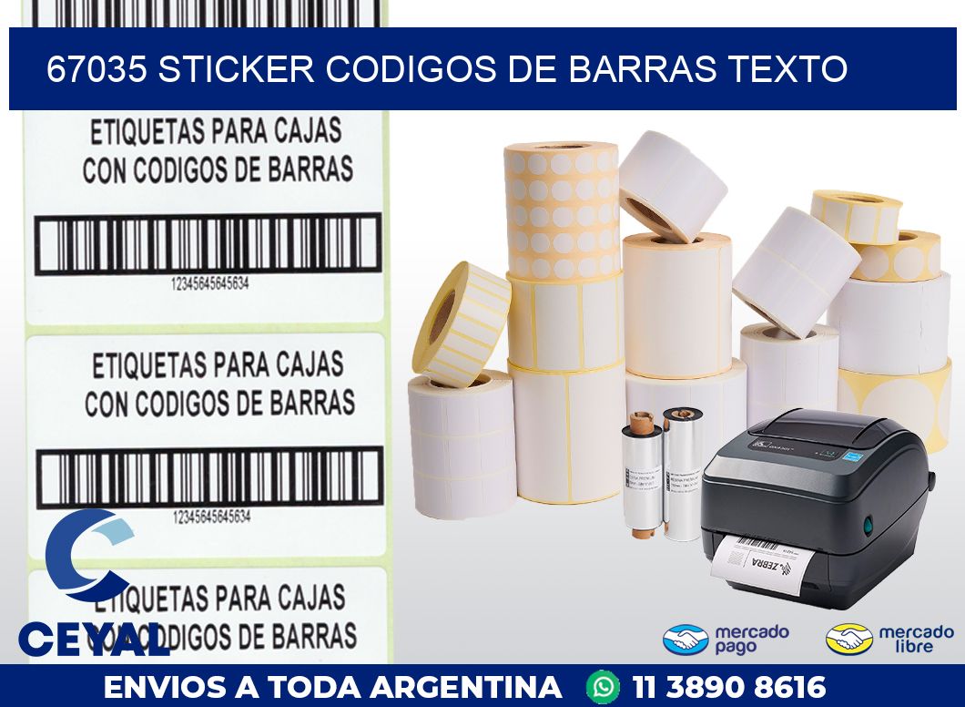 67035 STICKER CODIGOS DE BARRAS TEXTO