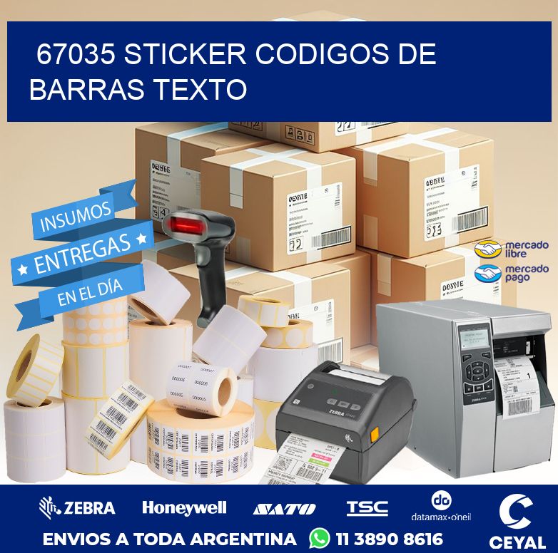 67035 STICKER CODIGOS DE BARRAS TEXTO