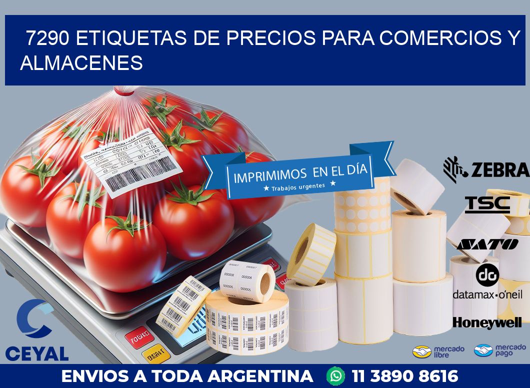7290 ETIQUETAS DE PRECIOS PARA COMERCIOS Y ALMACENES