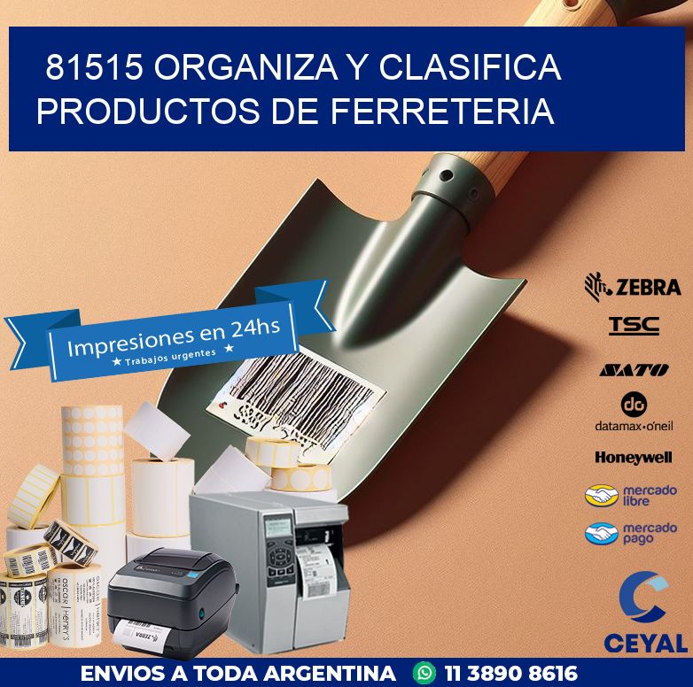81515 ORGANIZA Y CLASIFICA PRODUCTOS DE FERRETERIA