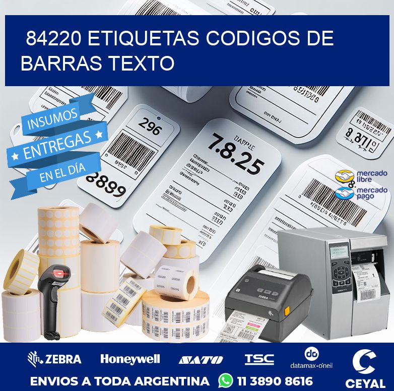 84220 ETIQUETAS CODIGOS DE BARRAS TEXTO