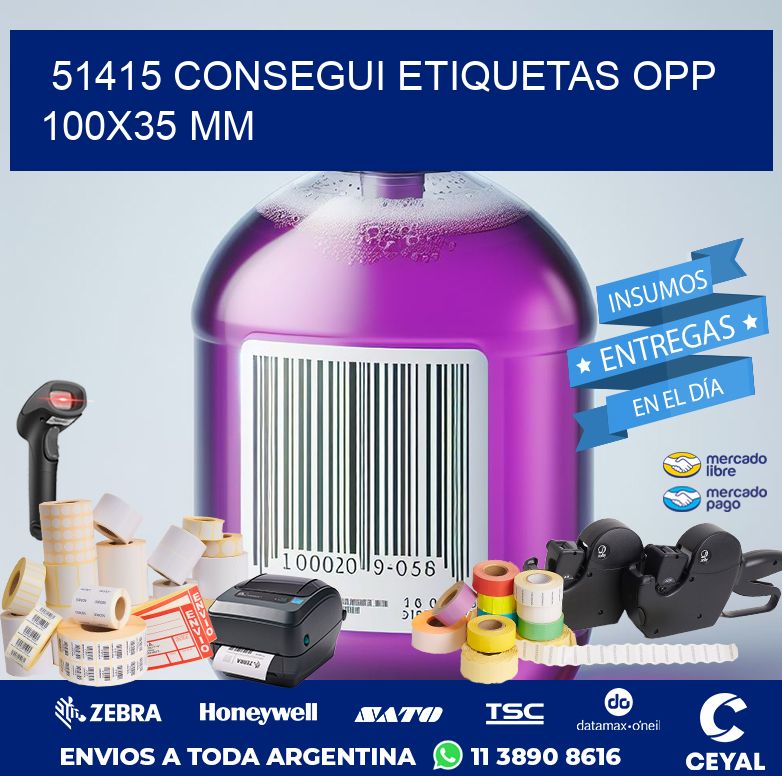 51415 CONSEGUI ETIQUETAS OPP 100X35 MM