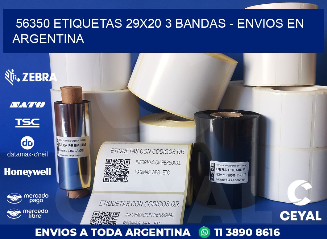 56350 ETIQUETAS 29X20 3 BANDAS – ENVIOS EN ARGENTINA