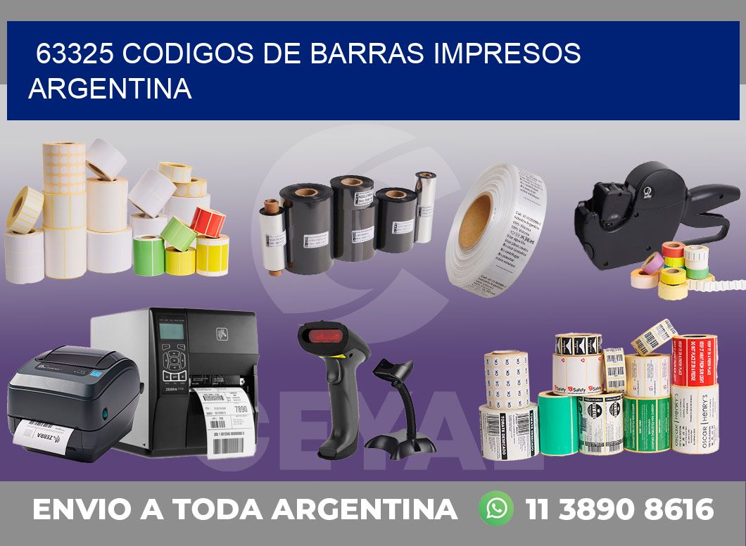 63325 codigos de barras impresos Argentina