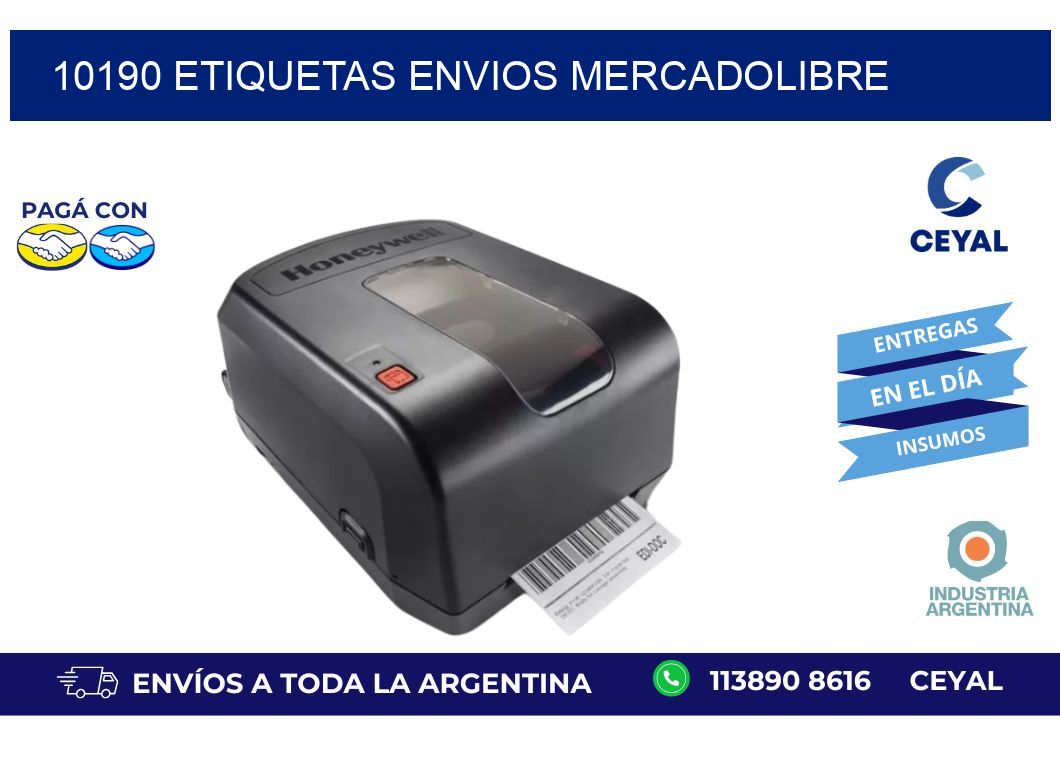 10190 ETIQUETAS ENVIOS MERCADOLIBRE