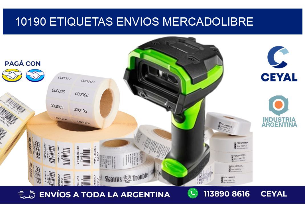 10190 ETIQUETAS ENVIOS MERCADOLIBRE