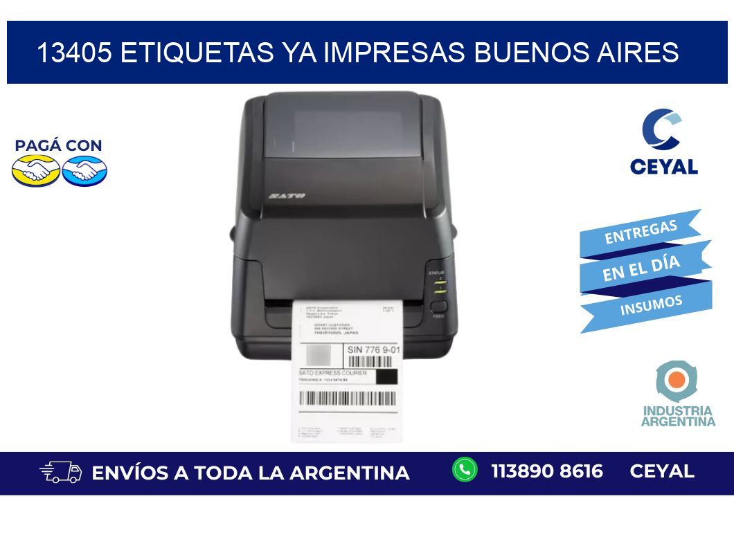 13405 ETIQUETAS YA IMPRESAS BUENOS AIRES