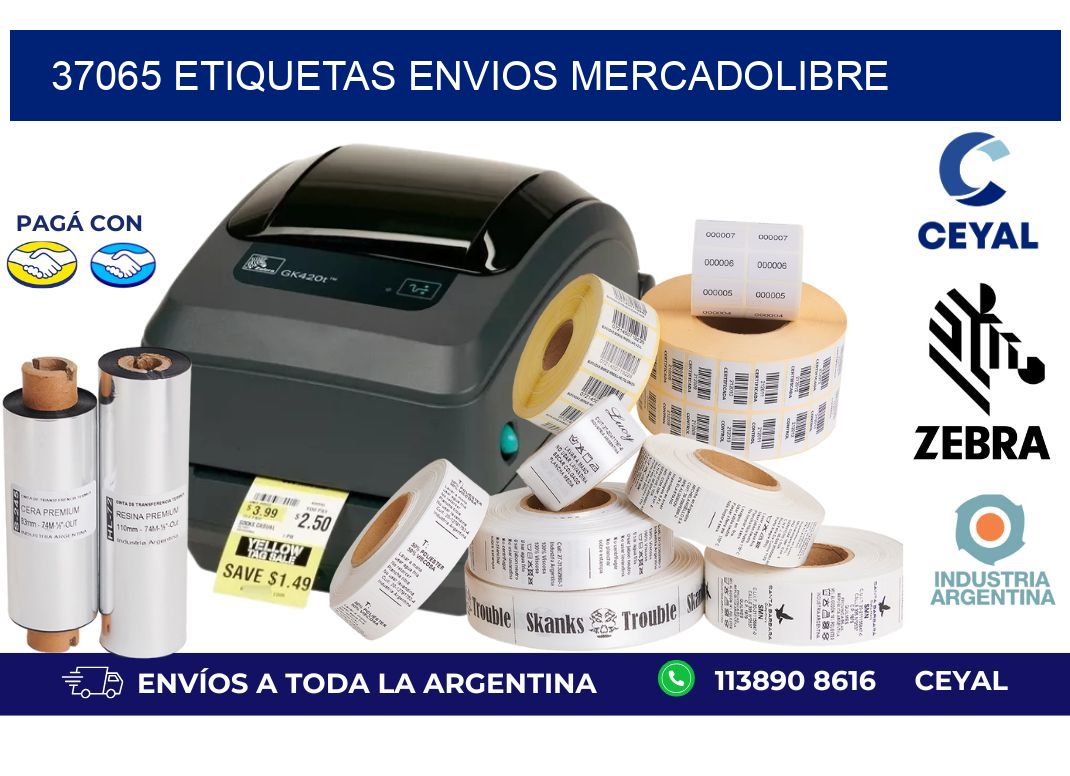 37065 ETIQUETAS ENVIOS MERCADOLIBRE
