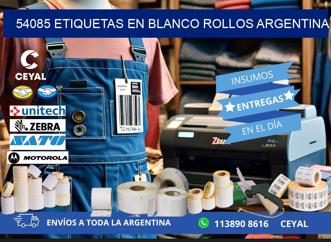 54085 ETIQUETAS EN BLANCO ROLLOS ARGENTINA