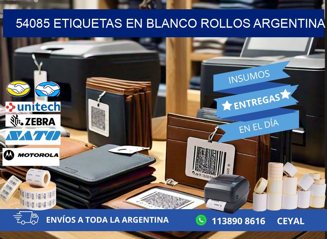 54085 ETIQUETAS EN BLANCO ROLLOS ARGENTINA