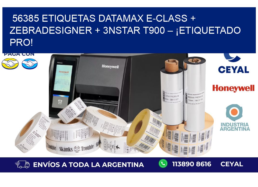 56385 ETIQUETAS Datamax E-Class + ZebraDesigner + 3nStar T900 – ¡Etiquetado pro!