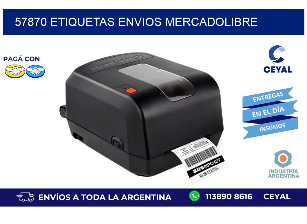 57870 ETIQUETAS ENVIOS MERCADOLIBRE