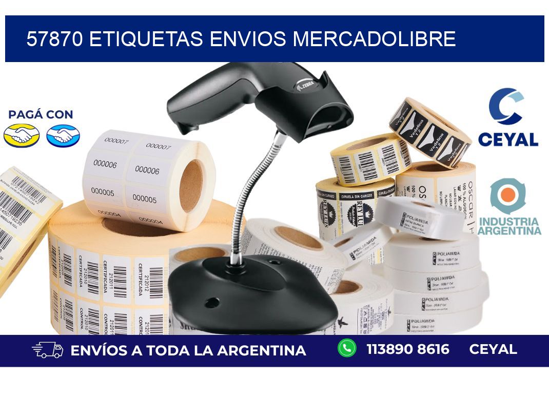 57870 ETIQUETAS ENVIOS MERCADOLIBRE