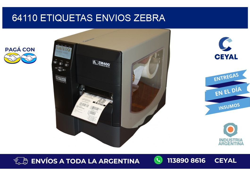 64110 ETIQUETAS ENVIOS ZEBRA