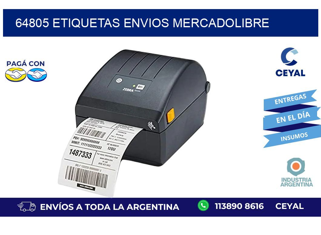 64805 ETIQUETAS ENVIOS MERCADOLIBRE