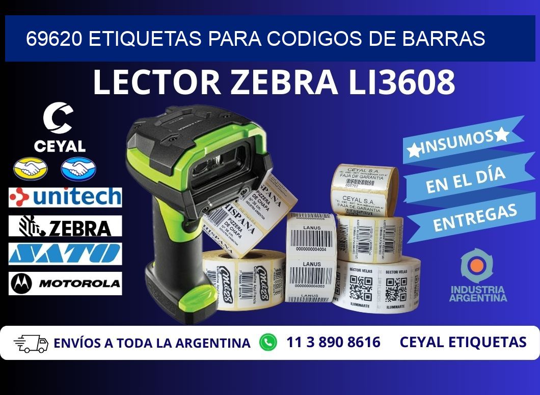 69620 ETIQUETAS PARA CODIGOS DE BARRAS