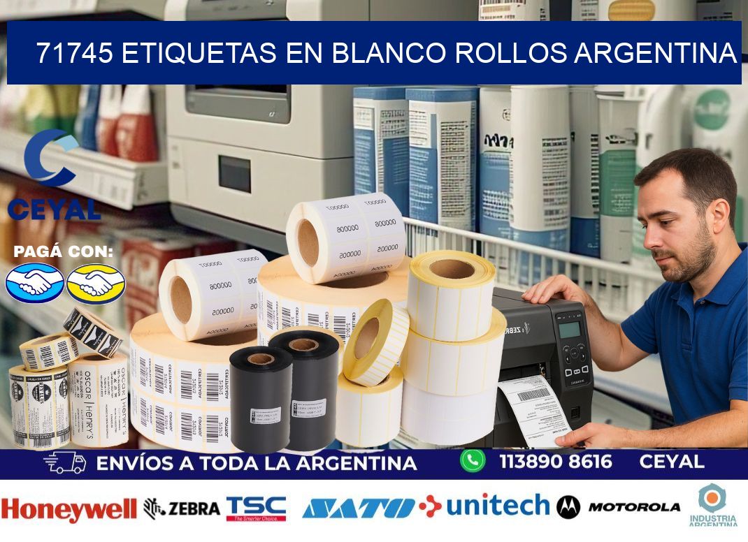 71745 ETIQUETAS EN BLANCO ROLLOS ARGENTINA