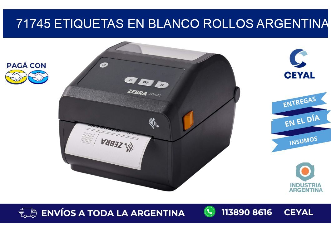 71745 ETIQUETAS EN BLANCO ROLLOS ARGENTINA