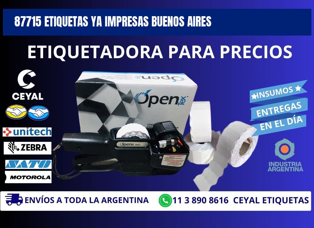 87715 ETIQUETAS YA IMPRESAS BUENOS AIRES