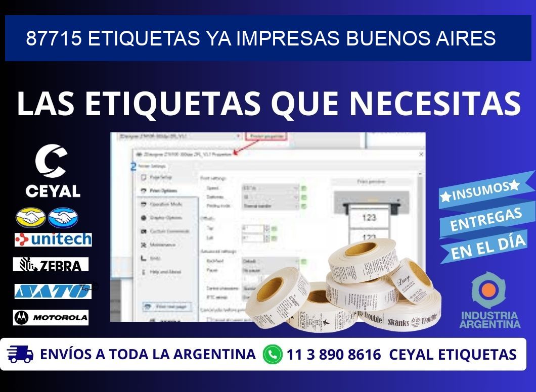87715 ETIQUETAS YA IMPRESAS BUENOS AIRES