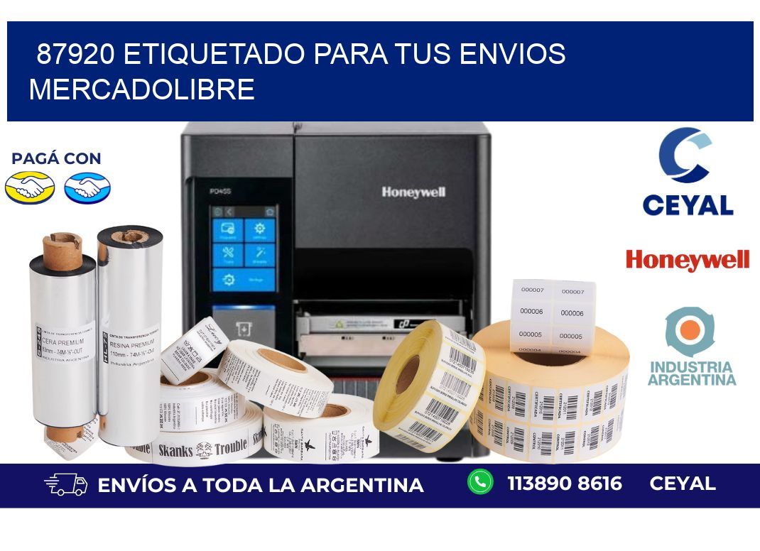 87920 ETIQUETADO PARA TUS ENVIOS MERCADOLIBRE