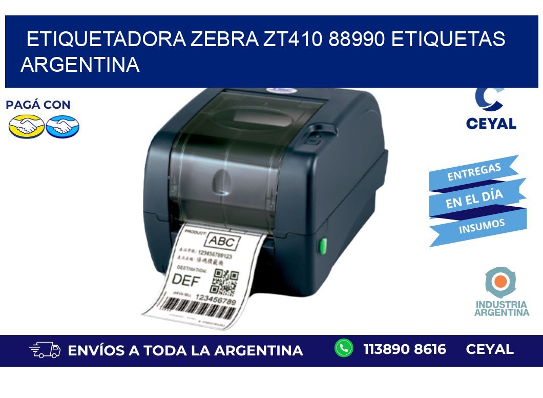 etiquetadora zebra zt410 88990 etiquetas argentina