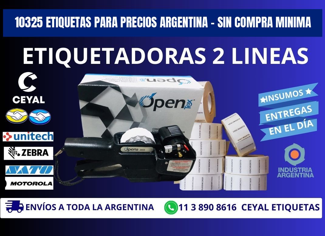 10325 ETIQUETAS PARA PRECIOS ARGENTINA - SIN COMPRA MINIMA