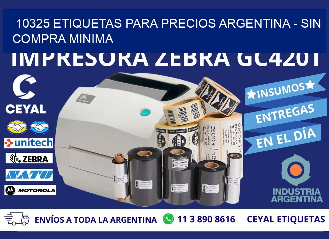10325 ETIQUETAS PARA PRECIOS ARGENTINA - SIN COMPRA MINIMA