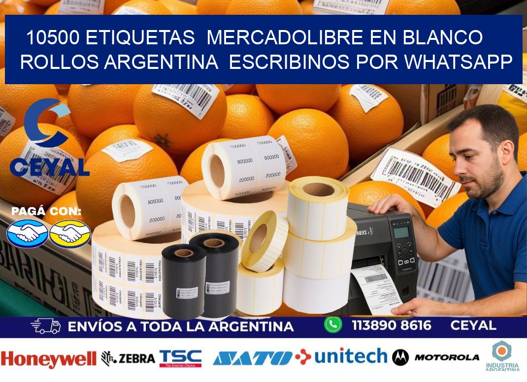 10500 ETIQUETAS  MERCADOLIBRE EN BLANCO ROLLOS ARGENTINA  ESCRIBINOS POR WHATSAPP