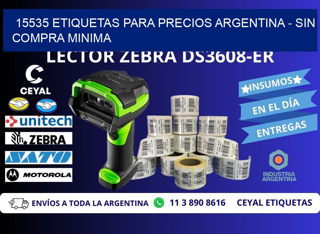 15535 ETIQUETAS PARA PRECIOS ARGENTINA - SIN COMPRA MINIMA